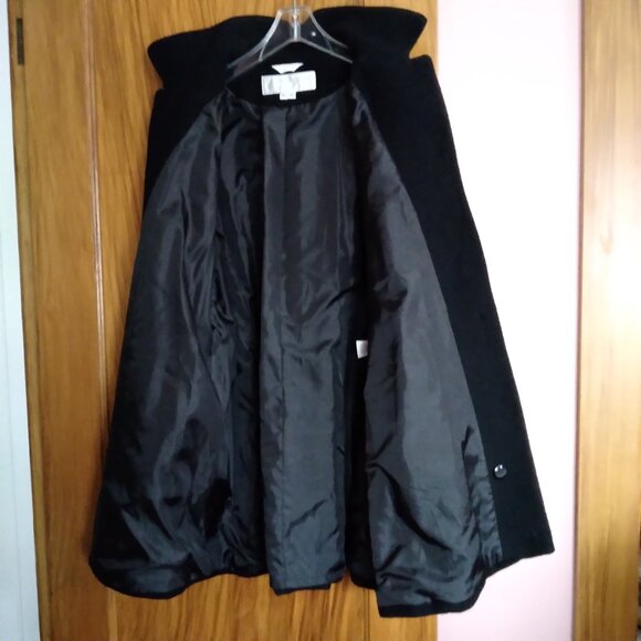 Andrea Brem Merino Wool and Lambswool Black Coat Size Extra Large Petite - Picture 7 of 10